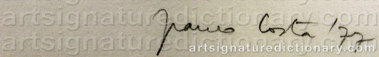 Authentic signature by Franco COSTA on  artwork