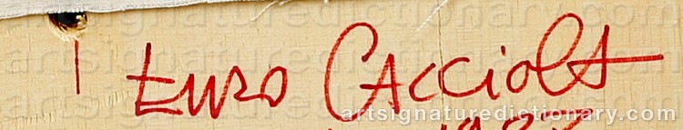 Authentic signature by Enzo CACCIOLA on artwork