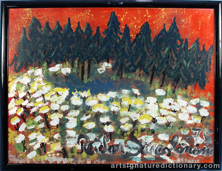 Close-up details showing Reidar SÄRESTÖNIEMI signature forgery characteristics