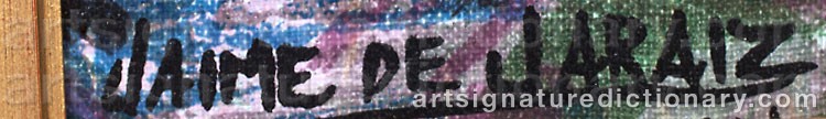 Authentic signature by Jaime De JARAIZ on  artwork