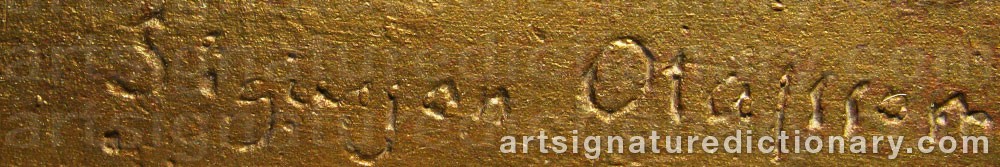 Authentic signature by Sigurjon OLAFSSON on  artwork