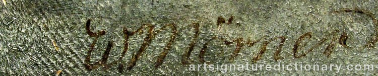 Authentic signature by Wilhelm Von MÖRNER on  artwork