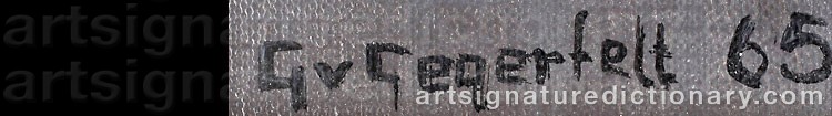 Authentic signature by Gunnar Von GEGERFELT on  artwork
