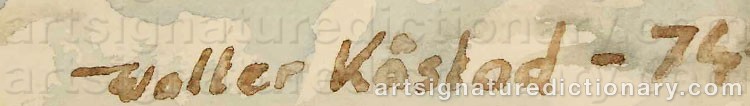 Authentic signature by Walter KÅSTAD on  artwork