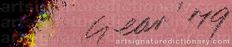 Authentic signature by William GEAR on  artwork