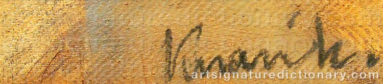 Authentic signature by Thomas KNARVIK on artwork