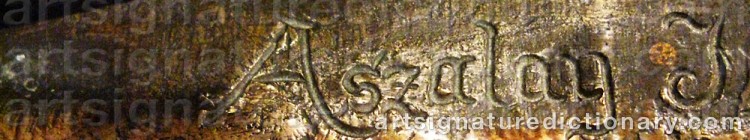 Authentic signature by J ASZALAY on  artwork