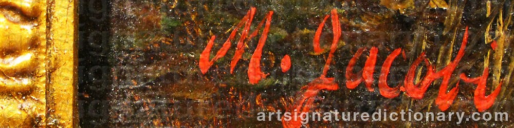 Authentic signature by M. JACOBI on artwork