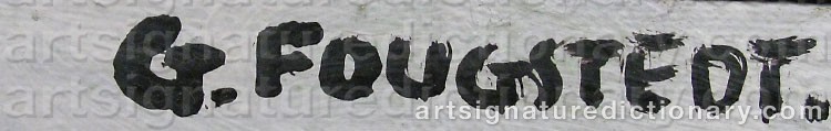 Authentic signature by Gösta FOUGSTEDT on  artwork