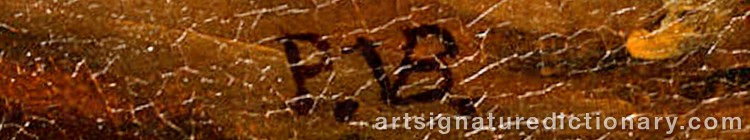 Authentic signature by Pieter Van BLOEMEN on  artwork