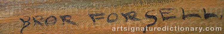Authentic signature by Bror FORSELL on artwork
