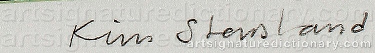 Authentic signature by Kim STENSLAND on  artwork