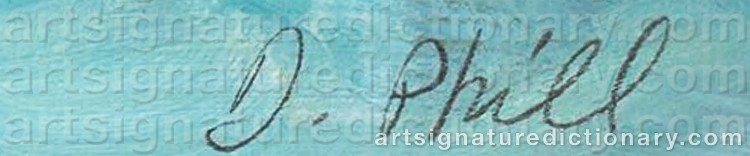 Authentic signature by Daniel PHILL on Painting/Watercolour artwork