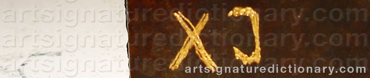 Authentic signature by XUE JIYE on  artwork