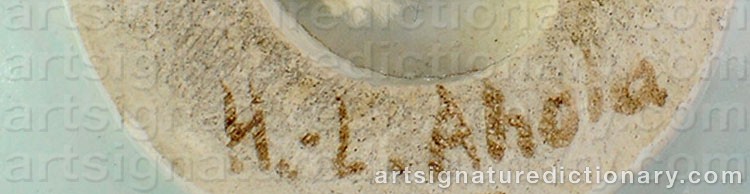 Authentic signature by Hilkka-Liisa AHOLA on  artwork