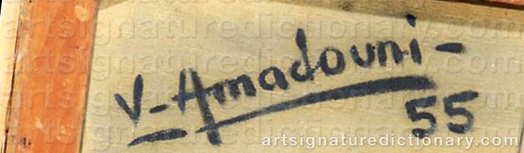 Authentic signature by Vahan AMADOUNI on  artwork