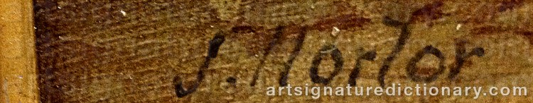 Authentic signature by Joseph HORLOR on Painting/Watercolour artwork