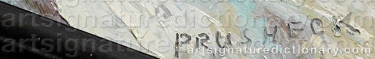 Authentic signature by Harvey Gregory PRUSHECK on Painting/Watercolour artwork