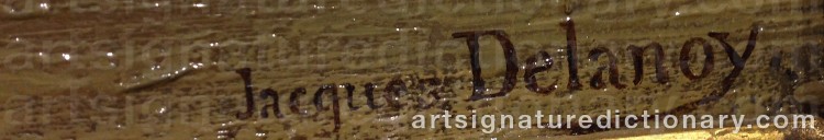 Authentic signature by Jacques DELANOY on  artwork