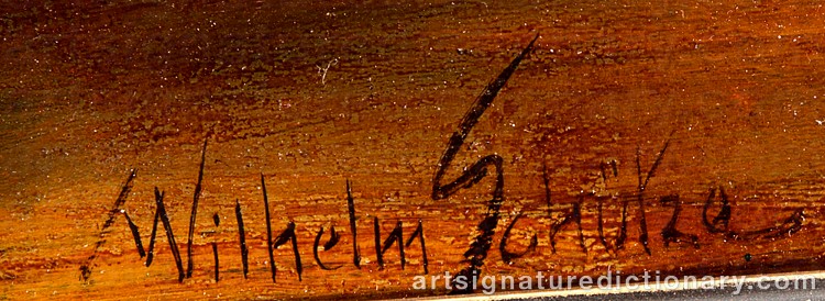 Authentic signature by Wilhelm SCHÜTZE on Painting/Watercolour artwork