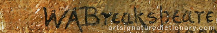 Authentic signature by William A. BREAKSPEARE on Painting/Watercolour artwork