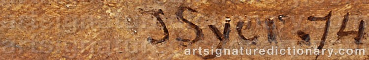 Authentic signature by John C. The Younger SYER on Painting/Watercolour artwork
