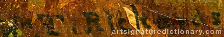 Authentic signature by William Trost RICHARDS on Painting/Watercolour artwork
