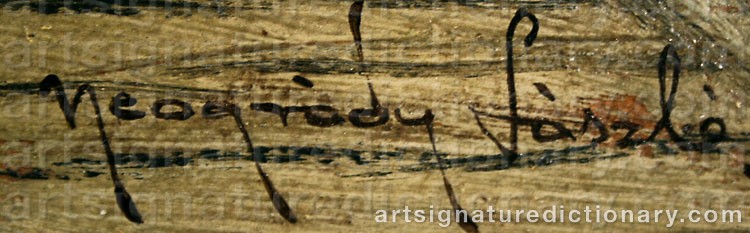 Authentic signature by Laszlo NEOGRADY on artwork