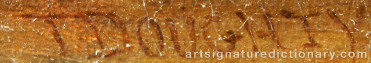 Authentic signature by Thomas DOUGHTY on  artwork