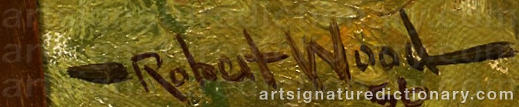 Authentic signature by Robert William WOOD on Painting/Watercolour artwork