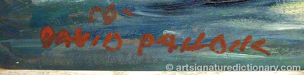 Authentic signature by David PALLOCK on artwork