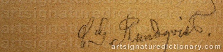 Authentic signature by C.g. RUNDQVIST on artwork