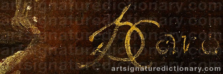 Authentic signature by Baldassarre De CARO on Painting/Watercolour artwork