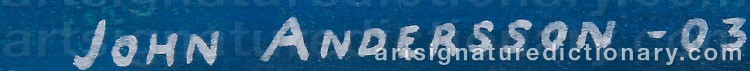 Authentic signature by John ANDERSSON on  artwork