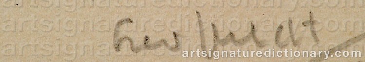 Authentic signature by Hans Henrik LERFELDT on artwork