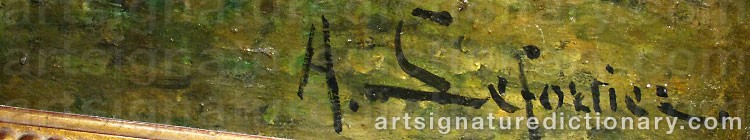 Authentic signature by Henri Jean LEFORTIER on  artwork