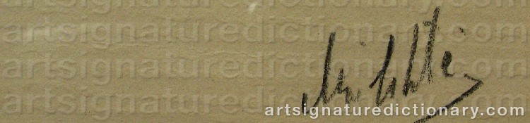 Authentic signature by Zwi MILSHTEIN on  artwork