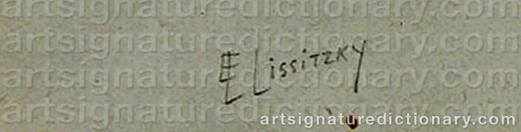 Authentic signature by Lazar Markovitch ‘El Lissitzky’ LISSITZKY on  artwork