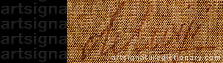 Authentic signature by Mario De LUIGI on  artwork