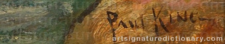 Authentic signature by Paul Bernard KING on  artwork