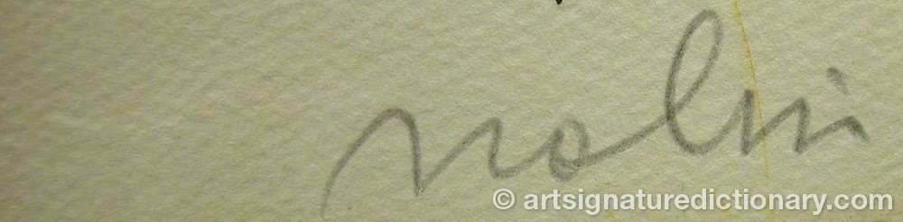 Authentic signature by Daniele NALIN on  artwork