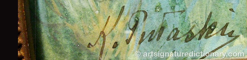 Authentic signature by Kazimierz PULASKI on  artwork