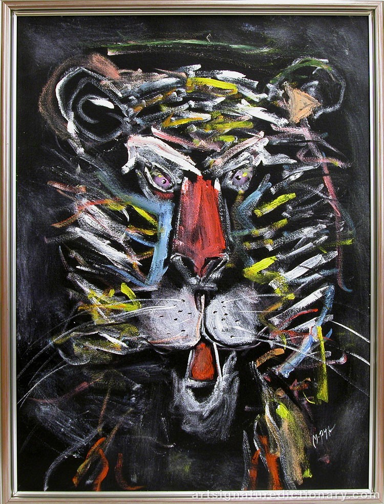 Close-up details showing Madelaine ‘M Pyk’ PYK signature forgery characteristics