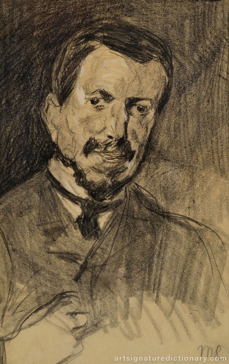 Close-up details showing Max LIEBERMANN signature forgery characteristics