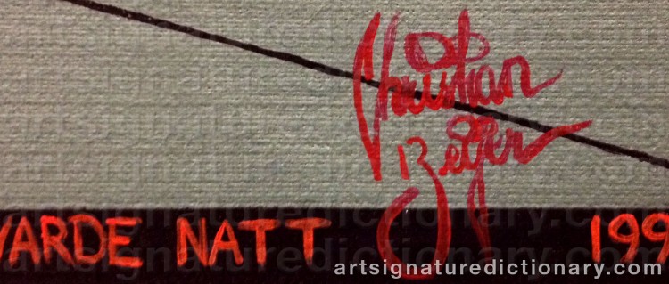 Authentic signature by Christian BEIJER on Painting/Watercolour artwork
