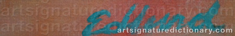 Authentic signature by Carola EDLUND on  artwork