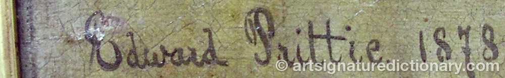 Authentic signature by Edward PRITTIE on  artwork