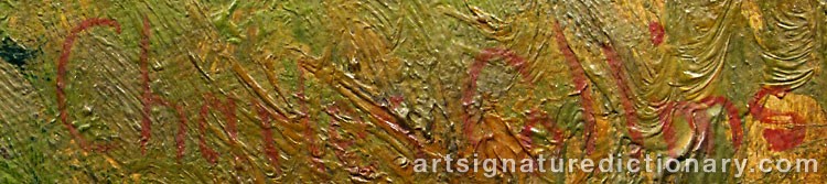 Authentic signature by Charles COLLINS on artwork