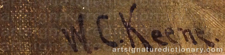 Authentic signature by W. C. KEENE on  artwork