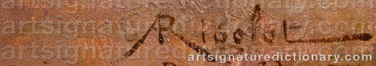Authentic signature by Albert Gabriel RIGOLOT on  artwork